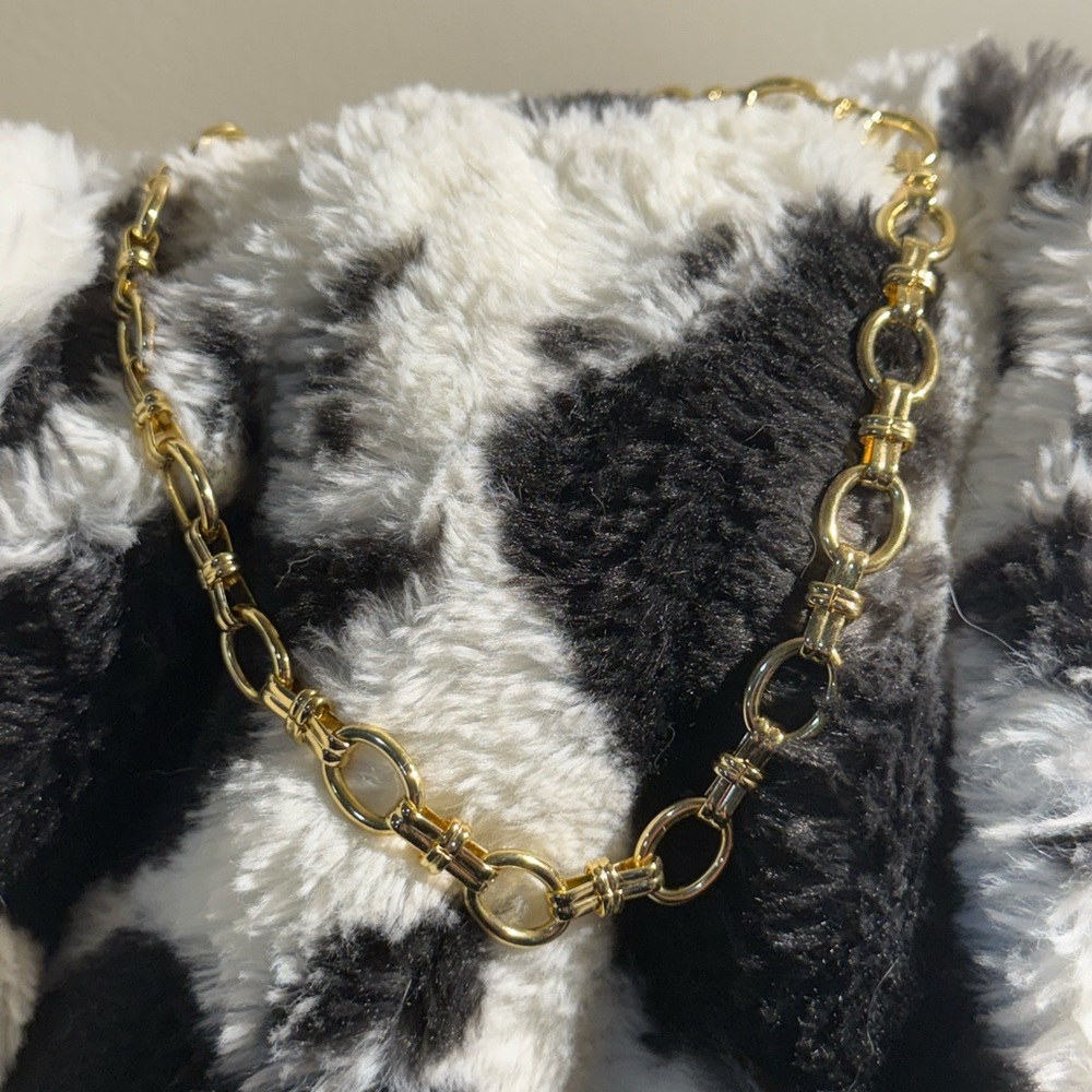 Gold Plated Bridle Bit Chain Link Necklace